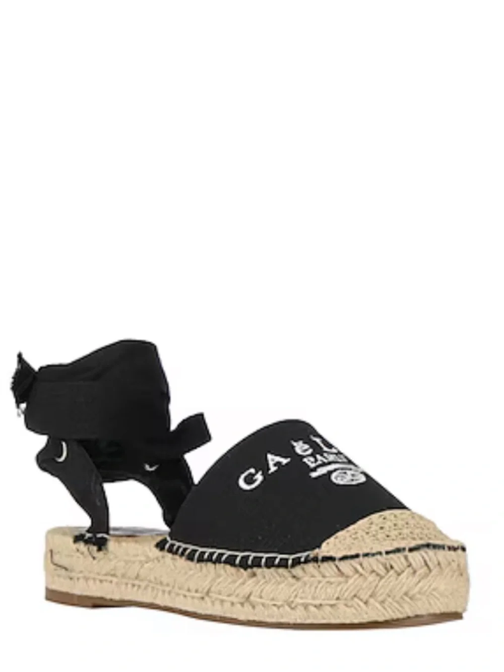 GAËLLE PARIS ESPADRILLES Black Espadrille Lace-Up Women's Shoe